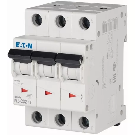 Miniature Circuit Breaker (MCB) 32A 3p 6kA C Eaton xPole