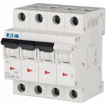 Miniature Circuit Breaker (MCB) 10A 3p+N 6kA C Eaton xPole