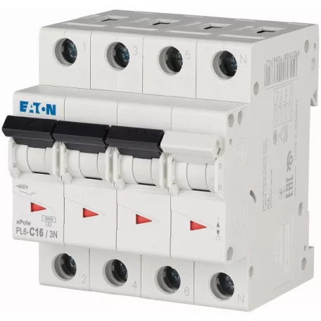 Miniature Circuit Breaker (MCB) 16A 3p+N 6kA C Eaton xPole