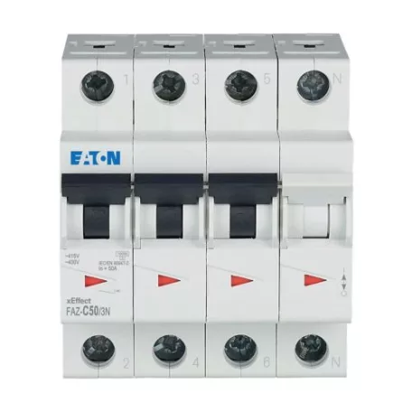 Miniature Circuit Breaker (MCB) 50A 3p+N 6kA C Eaton xPole 