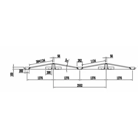 HD Solar Flat Roof Mounting Structure, East-West 