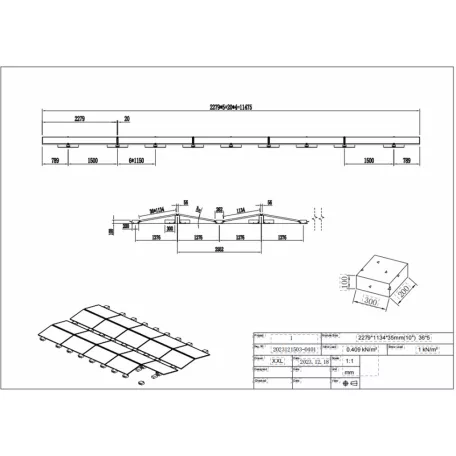 HD Solar Flat Roof Mounting Structure, East-West 