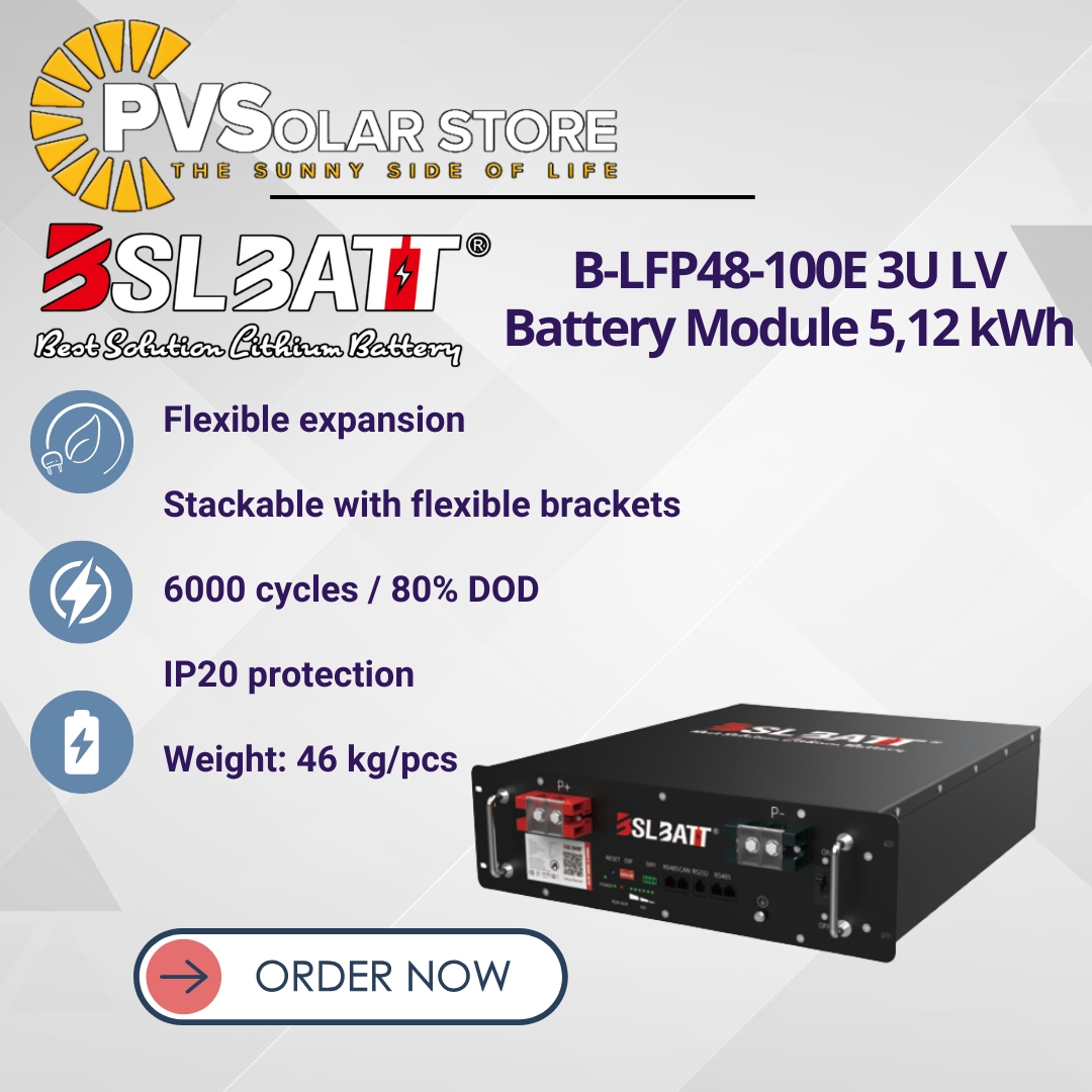 Maximize Energy Independence with the BSL BATT B-LFP48-100E 3U LV Battery Module