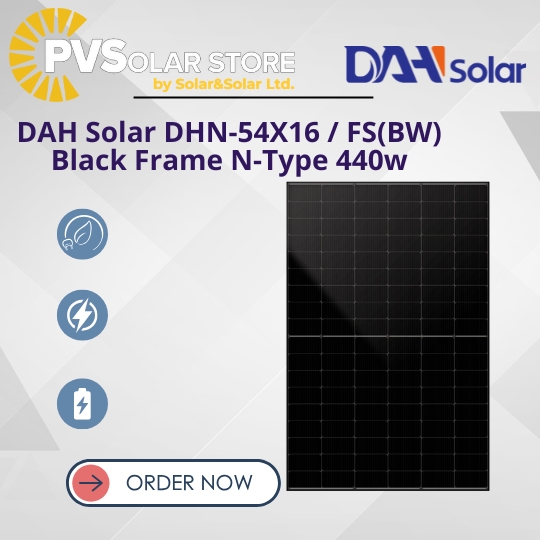 DAHSOLAR 440W N-Type Black Frame – High-Efficiency PV Module for Professional Ins