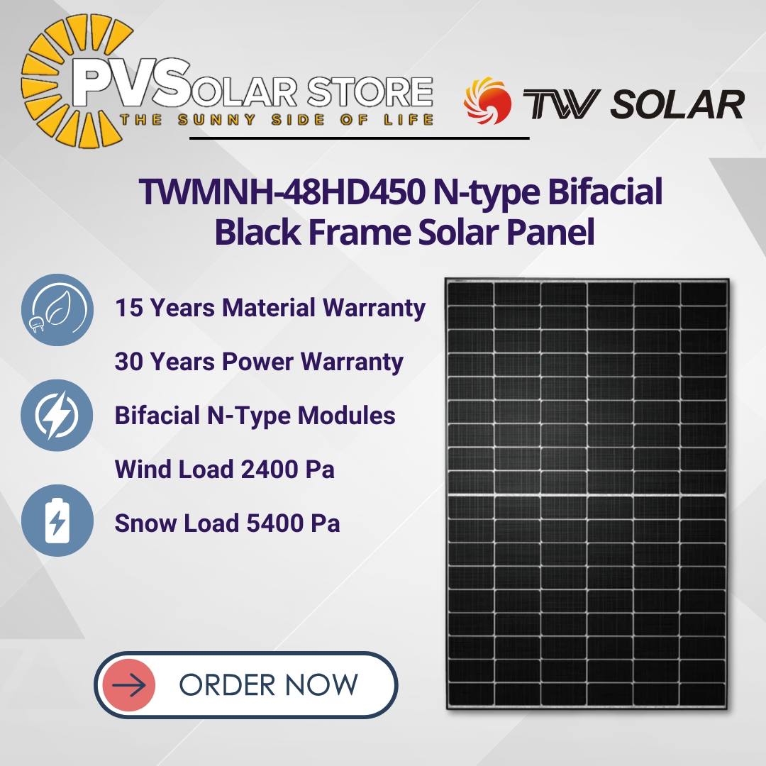The Power of Next-Gen N-Type Bifacial: Introducing the TongWei TWMNH-48HD450 Black Frame Solar Panel