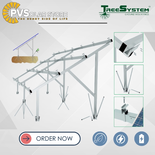 TreeSystem Ground Mounting Solution – Smart, Flexible, and Built for 540–580 Wp Modules